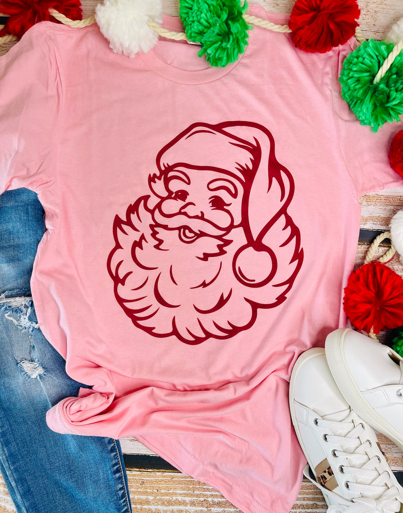 Pink and Red Vintage Santa