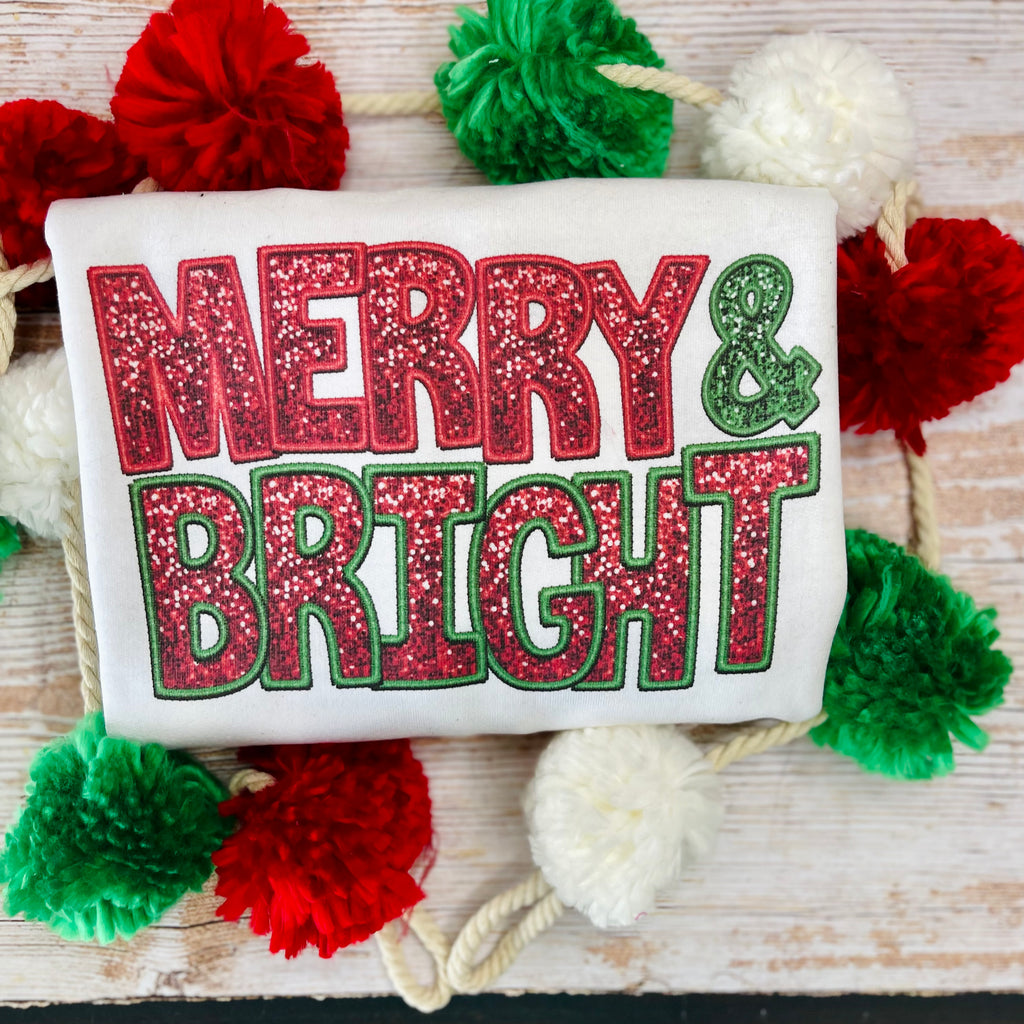 Faux Sequins Merry and Bright