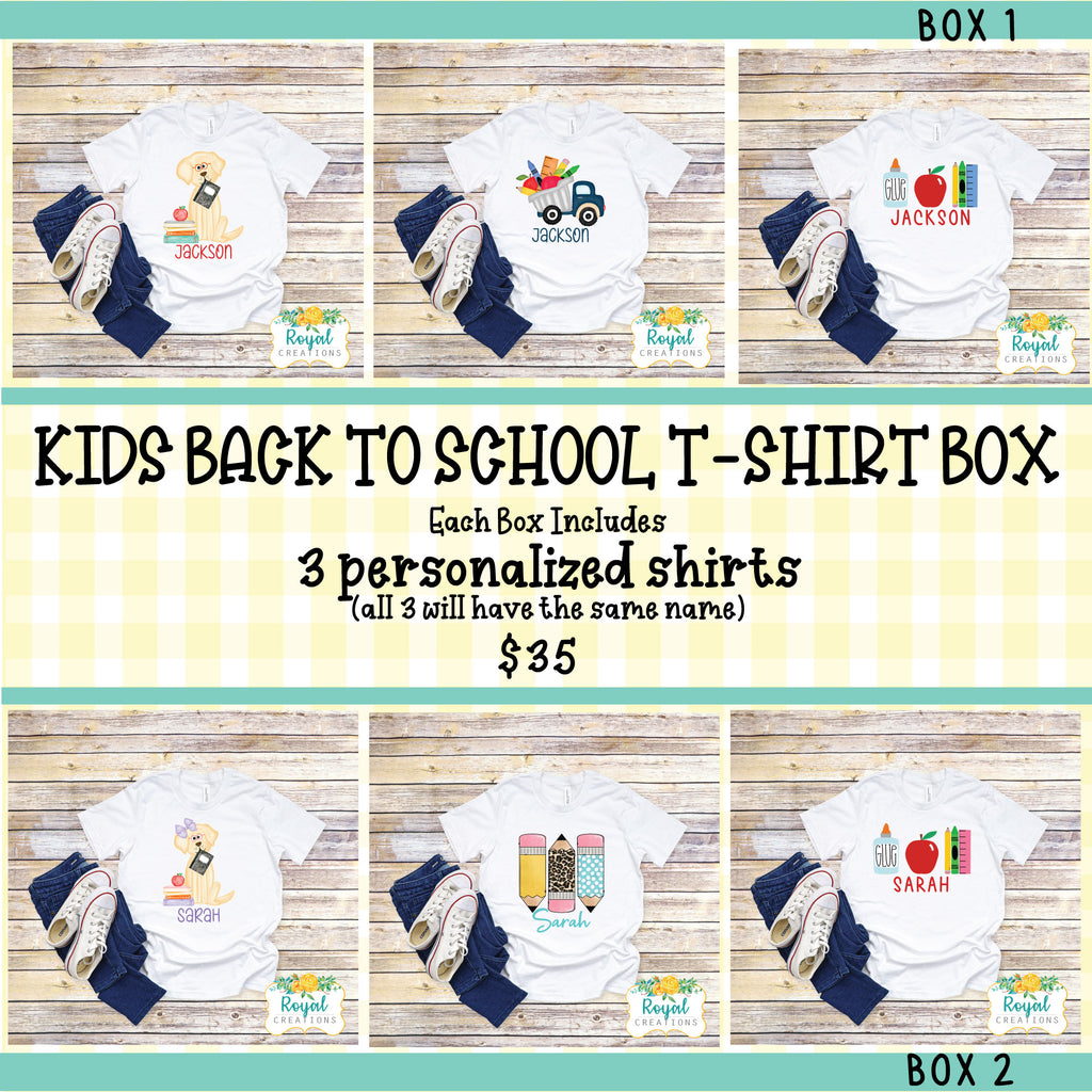 Kids Back to School T-Shirt Box
