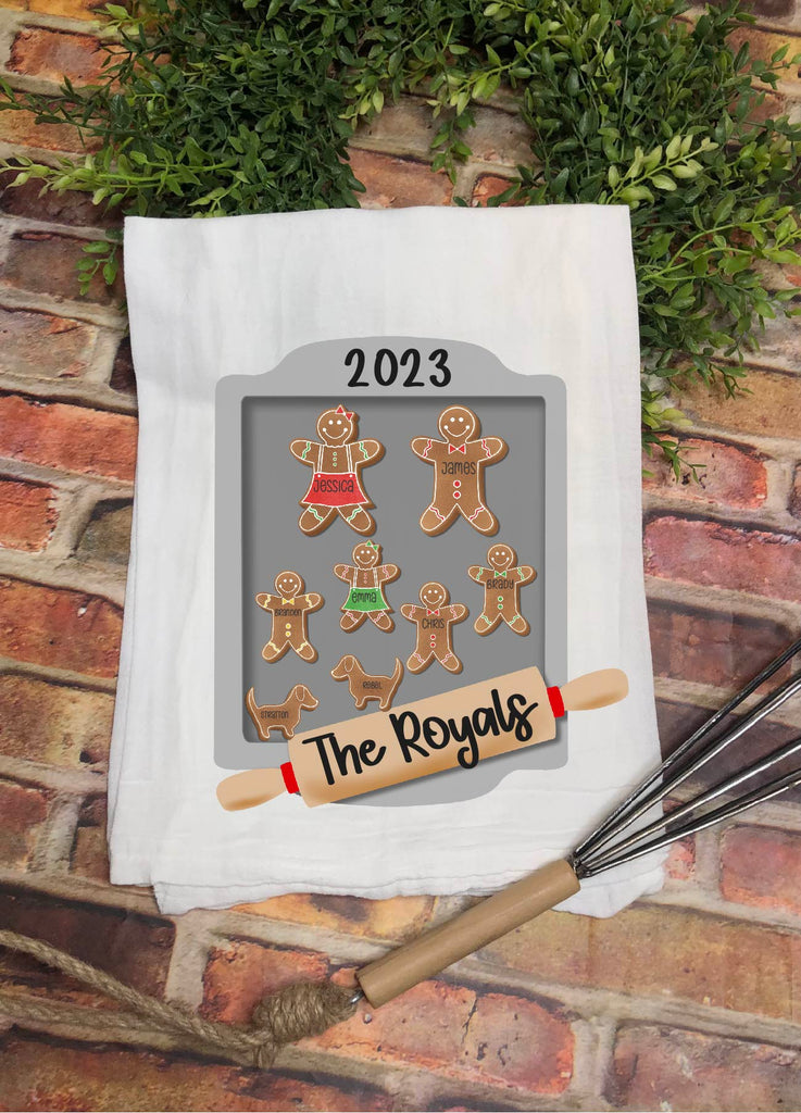 Gingerbread Family Flour Sack Towel