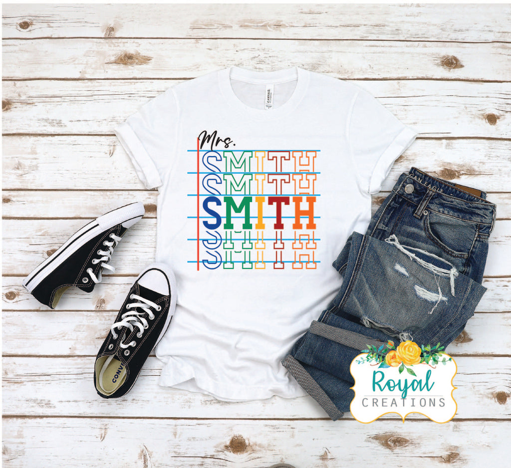 Teacher Paper T-Shirt- Personalized