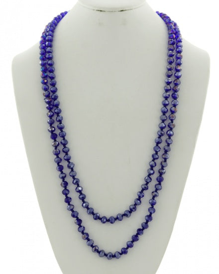 Long Bead Necklace - Royal Blue