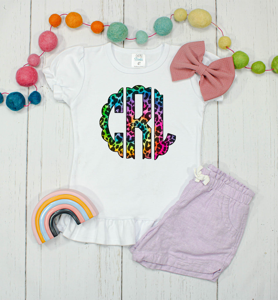 Rainbow Leopard Monogram - Personalized