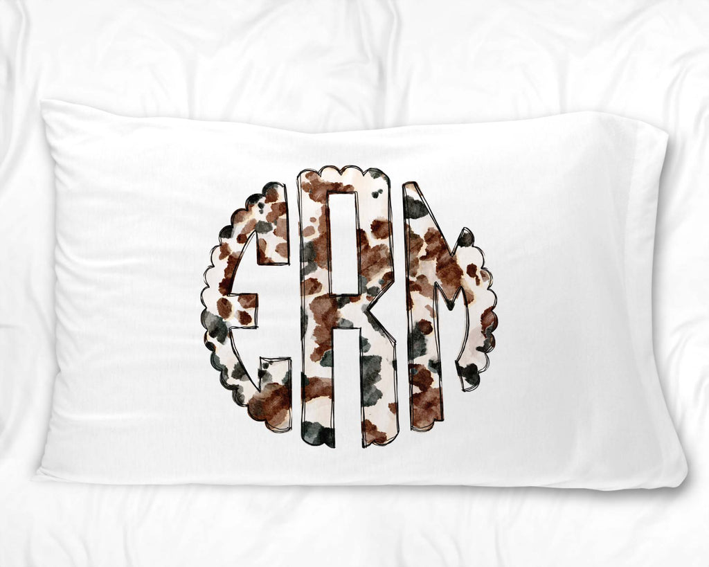 Cow Print Monogramed Pillowcase