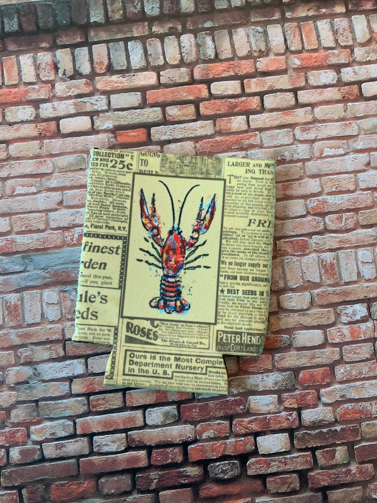 Watercolor Red Crawfish Can Cooler