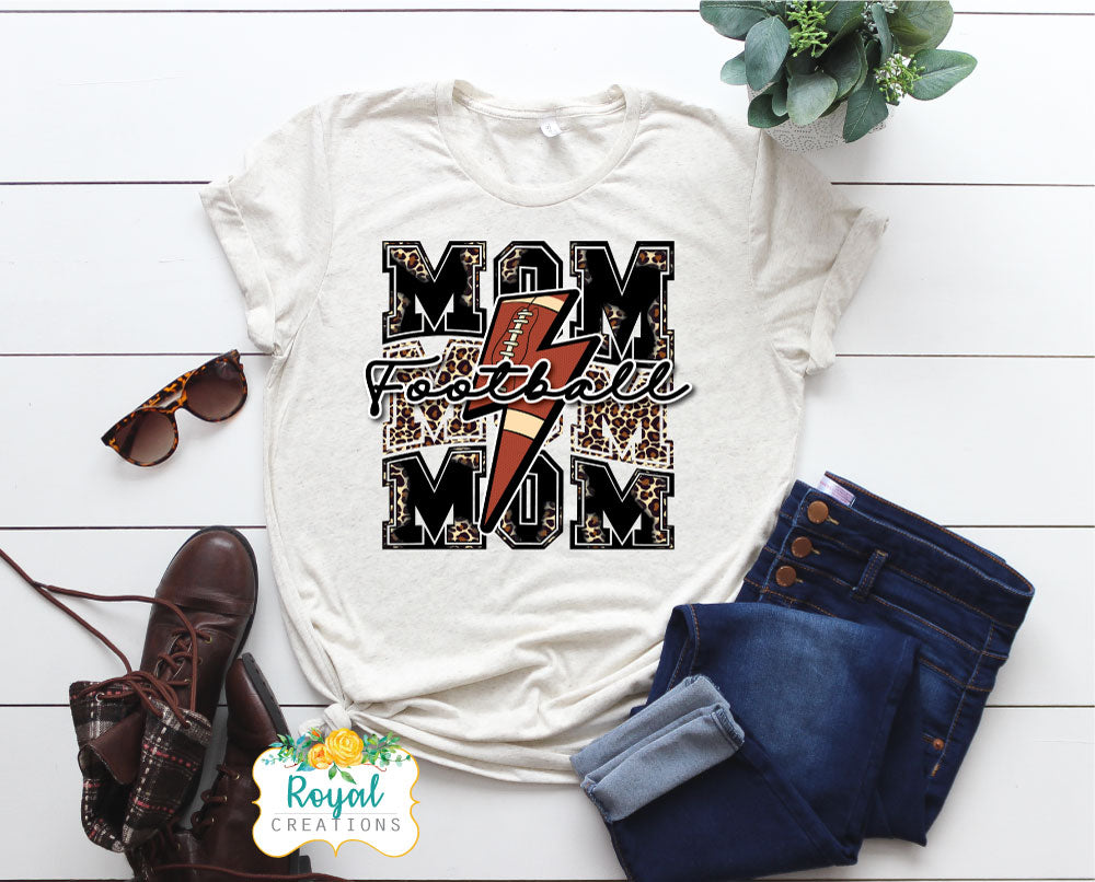 Football Mom Lightning Bolt - Black