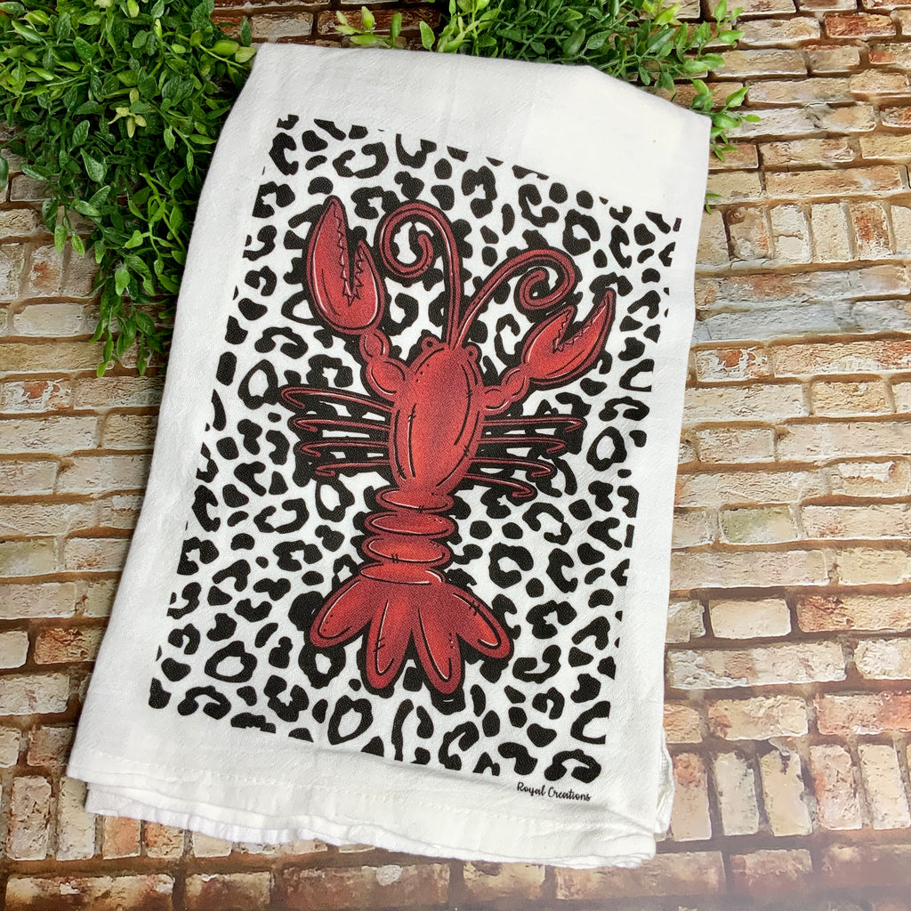 Crawfish and Leopard  - Flour Sack Towel