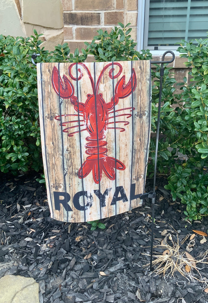 Crawfish on wood Personalized Garden Flag