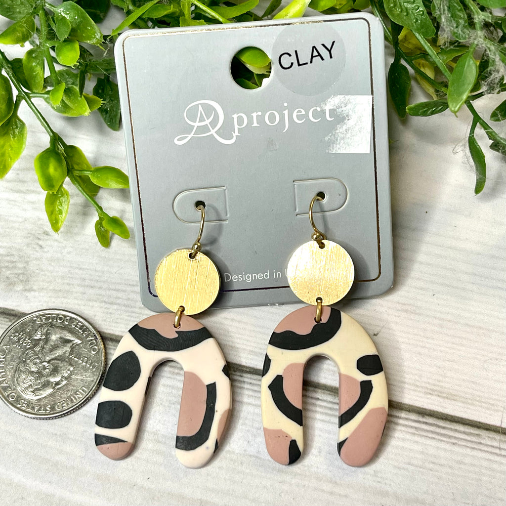 Pink Leopard Clay Earrings