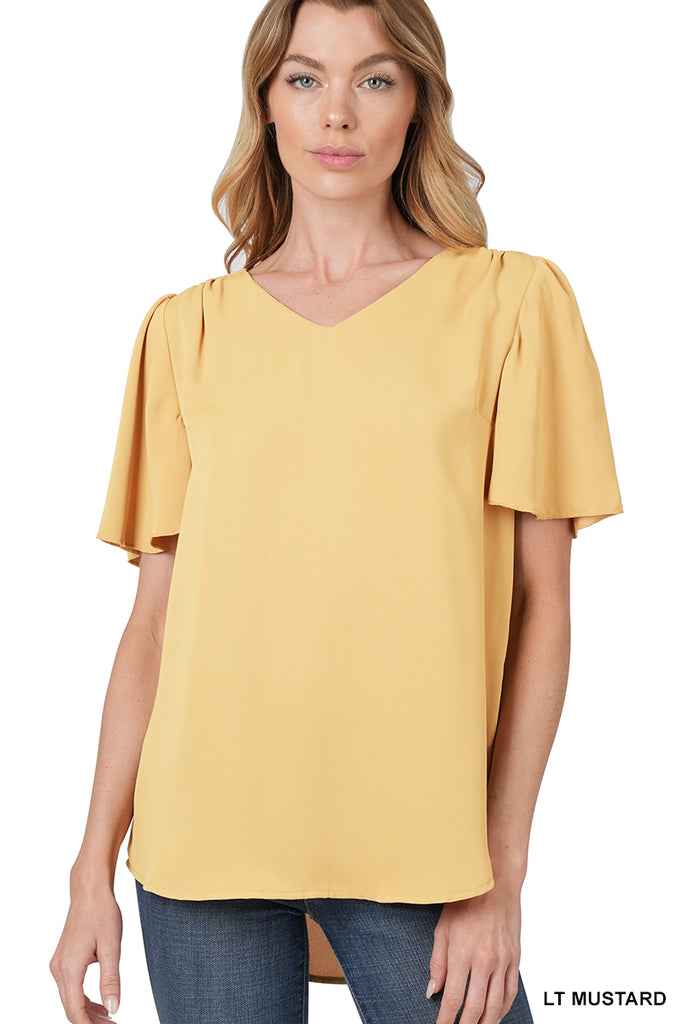 Waterfall Top - Light Mustard