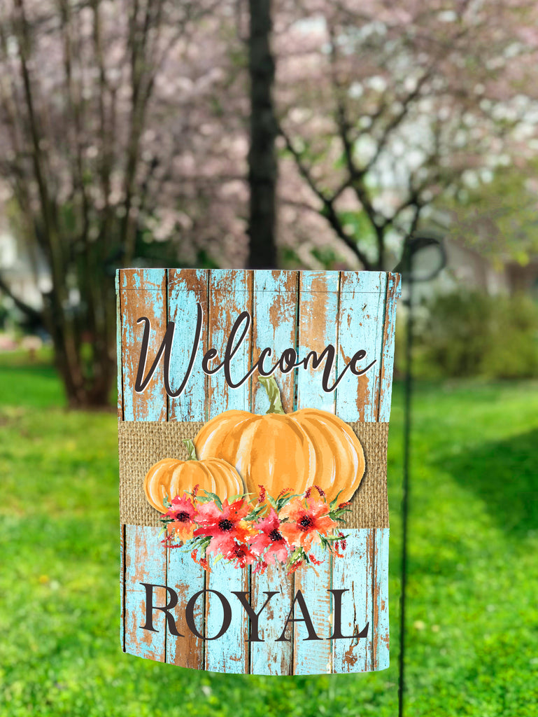 Fall Pumpkin Personalized Garden Flag