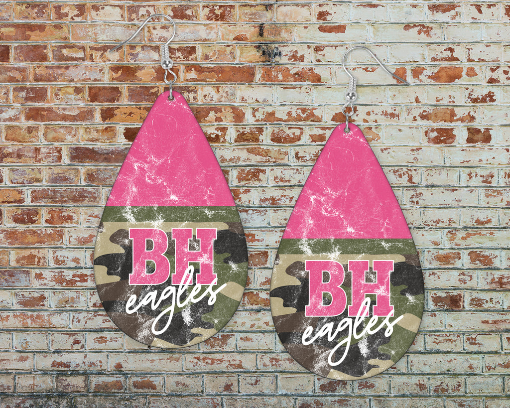 Hot Pink and Camo Earrings