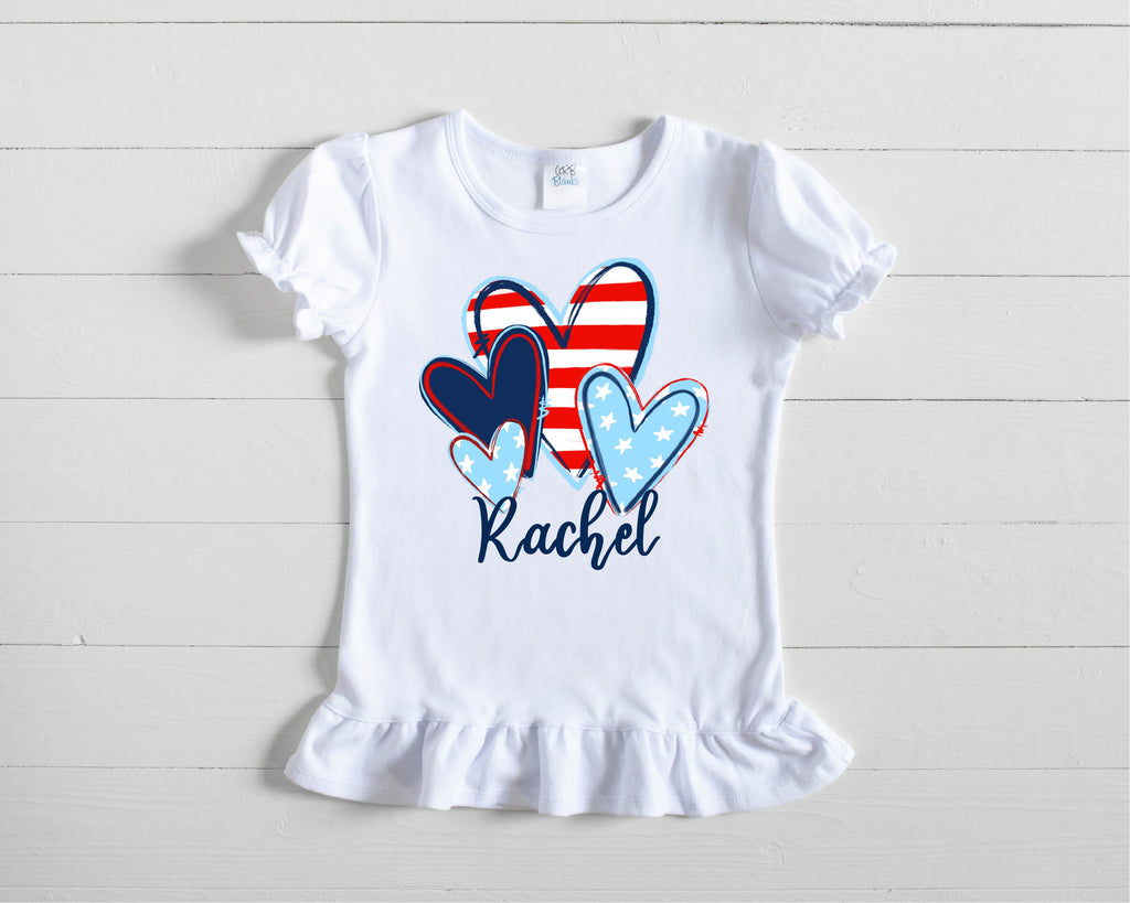 Red White and Blue Hearts