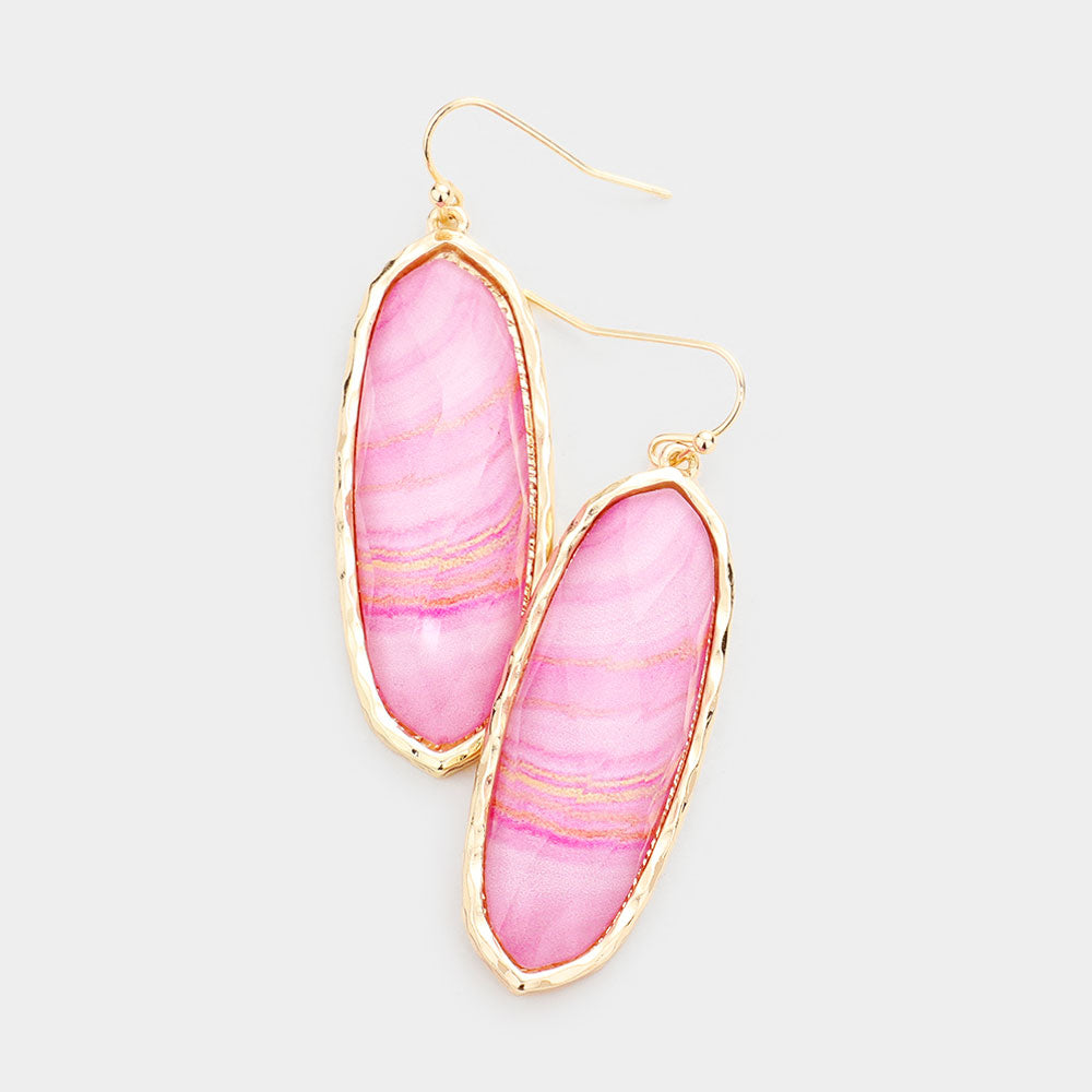 Pink Geo Drop Earrings