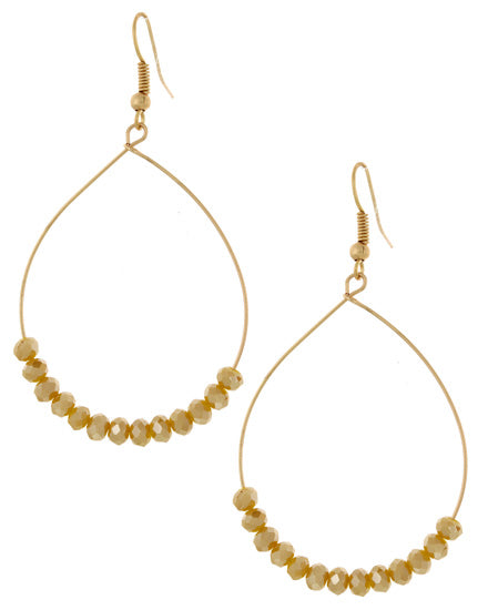 Gold Hoop Earrings with gold beads
