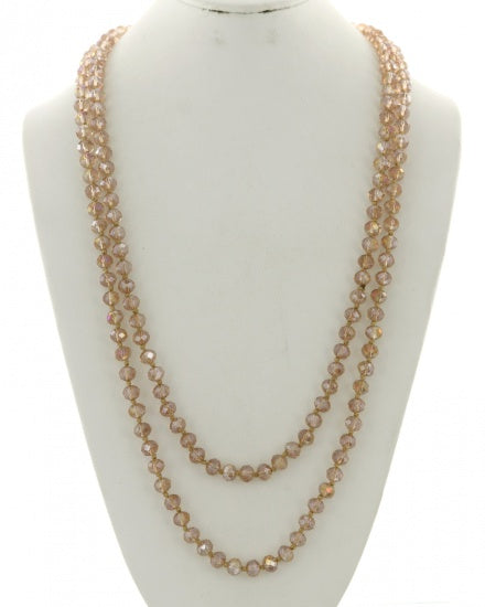 Long Bead Necklace - Champagne