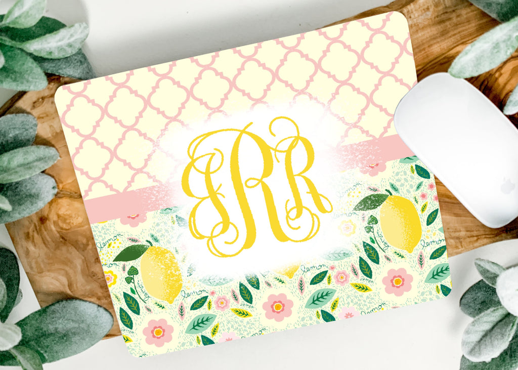 Personalized Mousepad - Lemons and Lattice