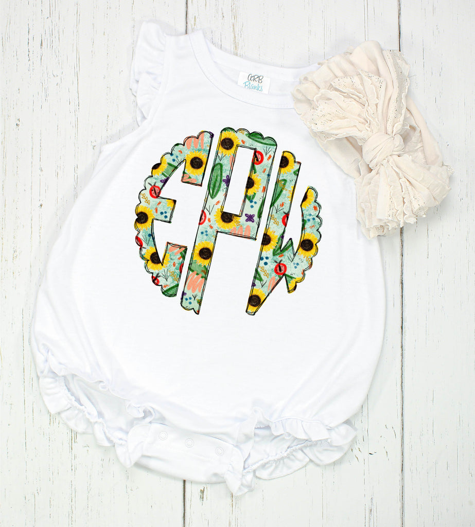 Sunflower Monogram - Personalized