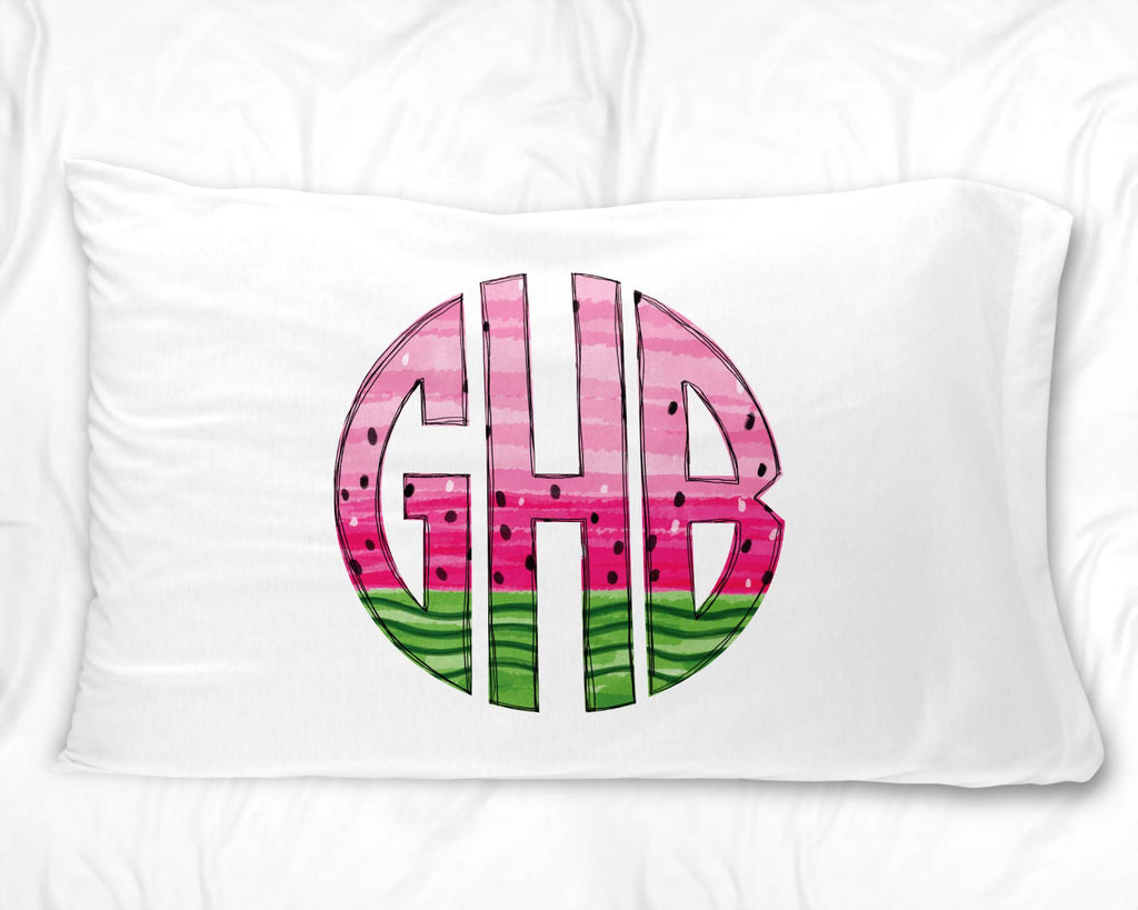 Watermelon Monogramed Pillowcase